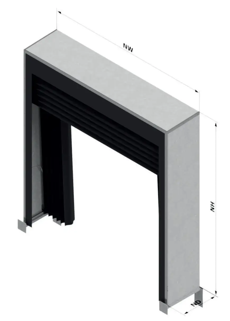 Vario P felfújható kaputömítés, fokozott légzárás - Vario P Inflatable Shelter Front Left